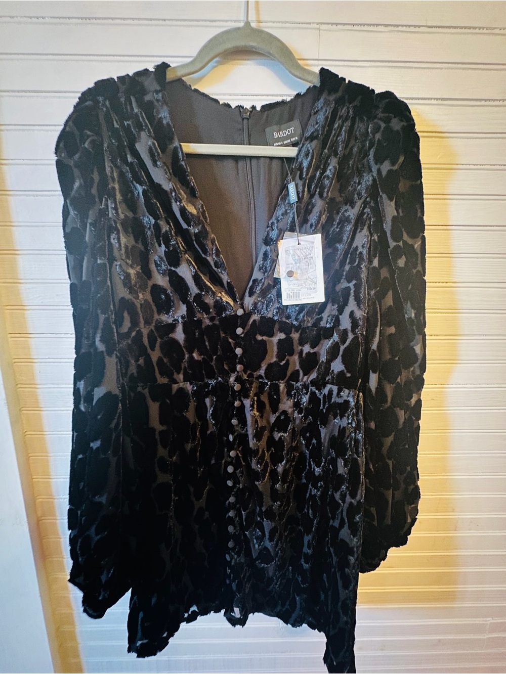 NWT Bardot Burnout Velvet Mini Dress XS